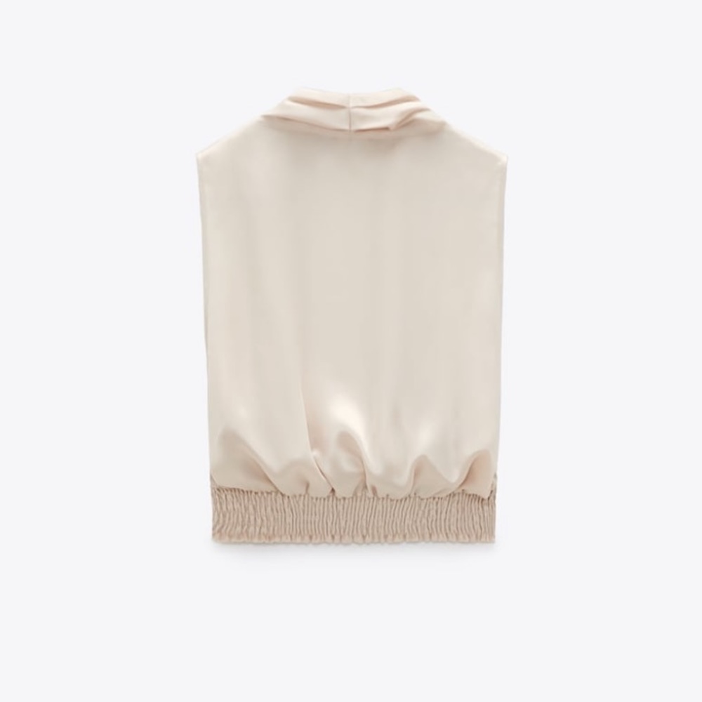 ZARA SATIN EFFECT WRAP TOP - Picture 3 of 6
